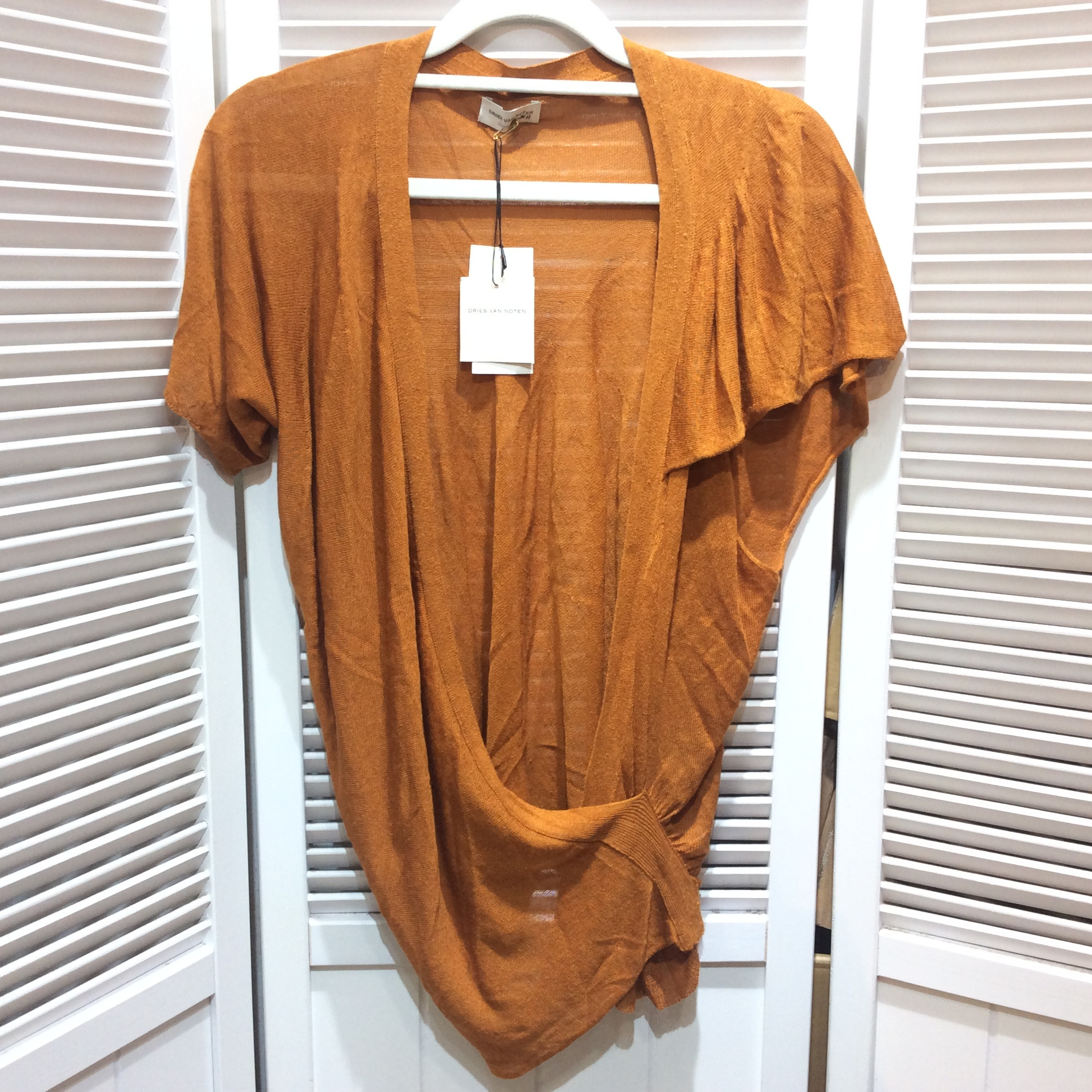 未使用☆DRIES VAN NOTEN トゥモローランド 麻混デザインニット XS ブラウン系