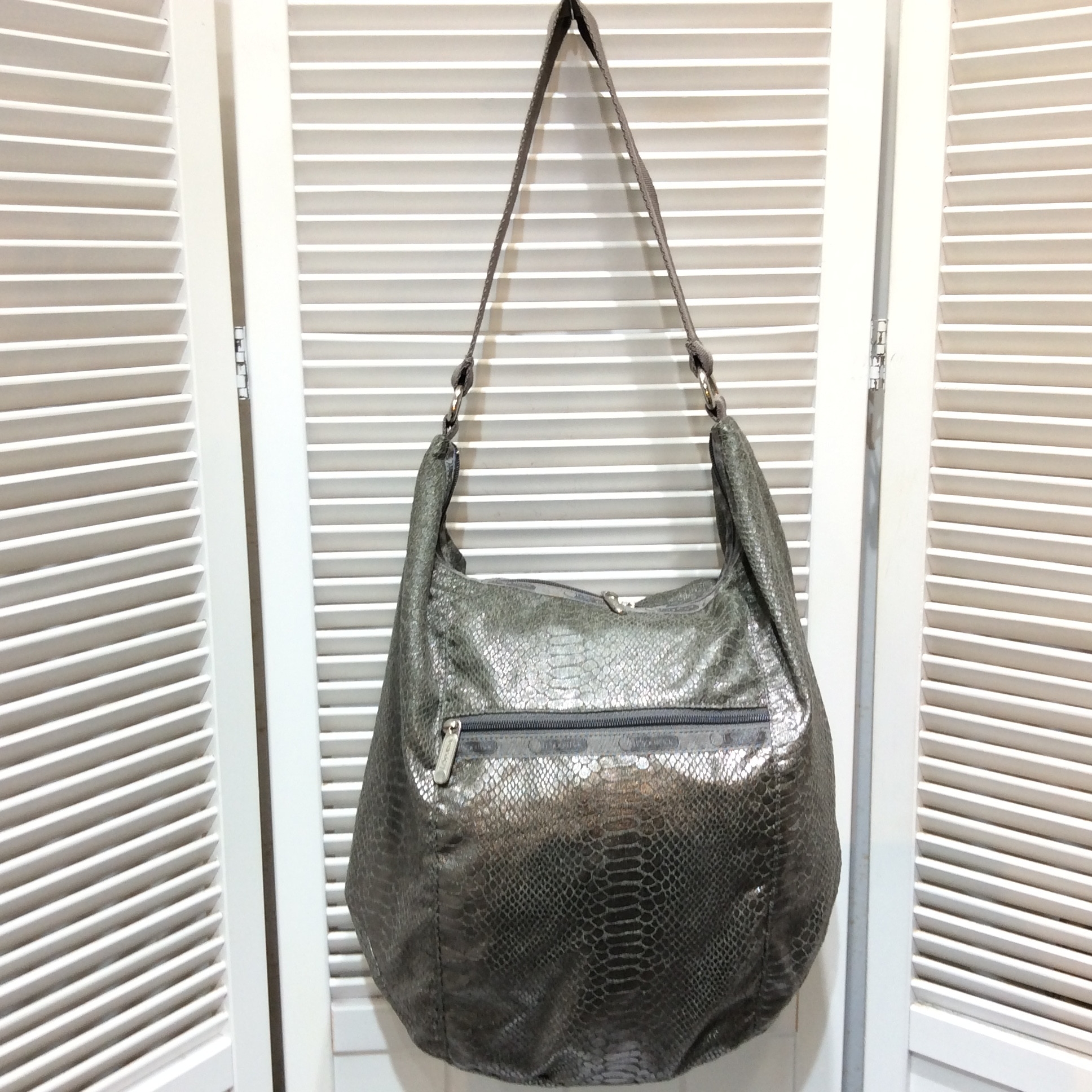 レスポートサック  ショルダーバッグ  シルバーメタリック柄