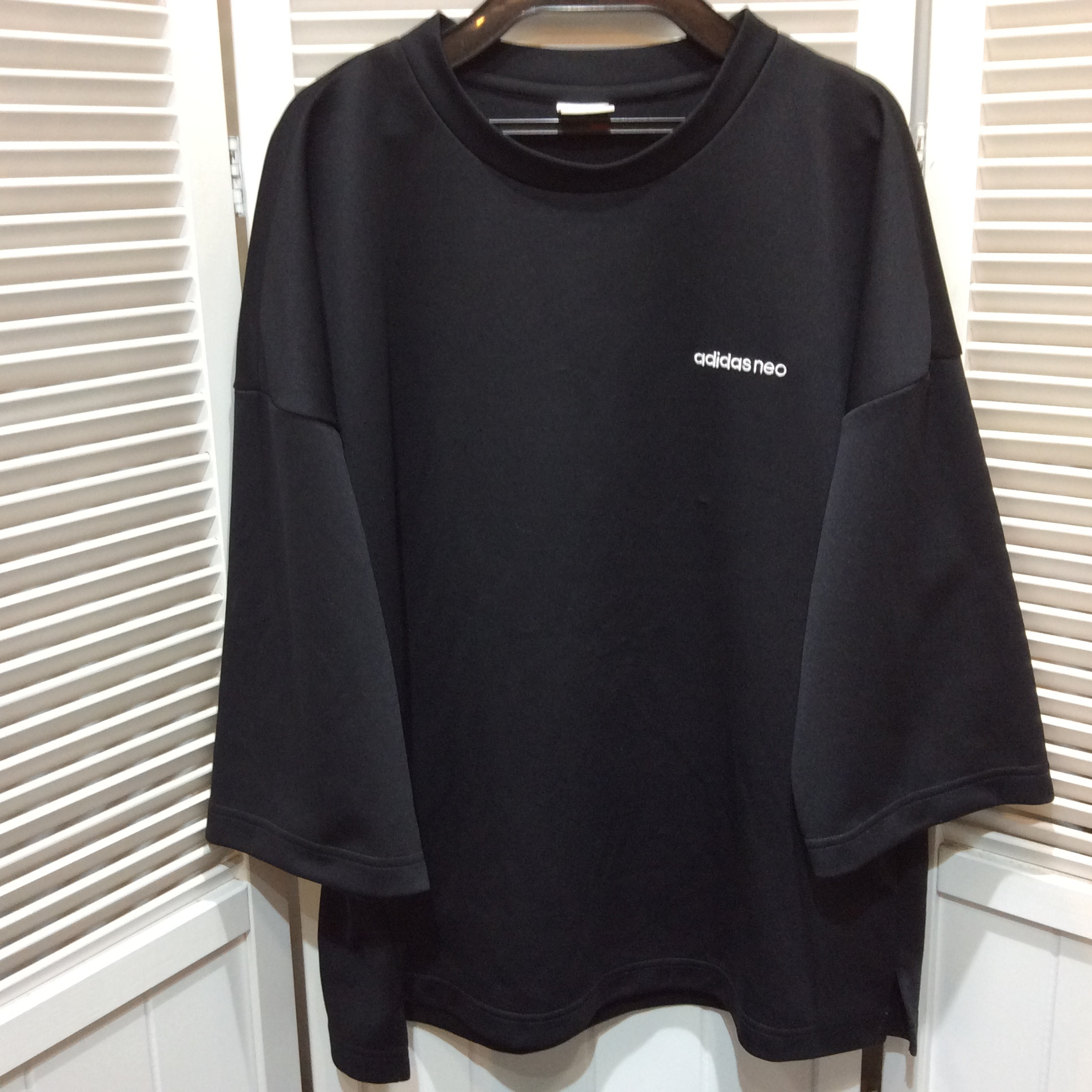アディダス neo 七分袖Tシャツ  L 黒