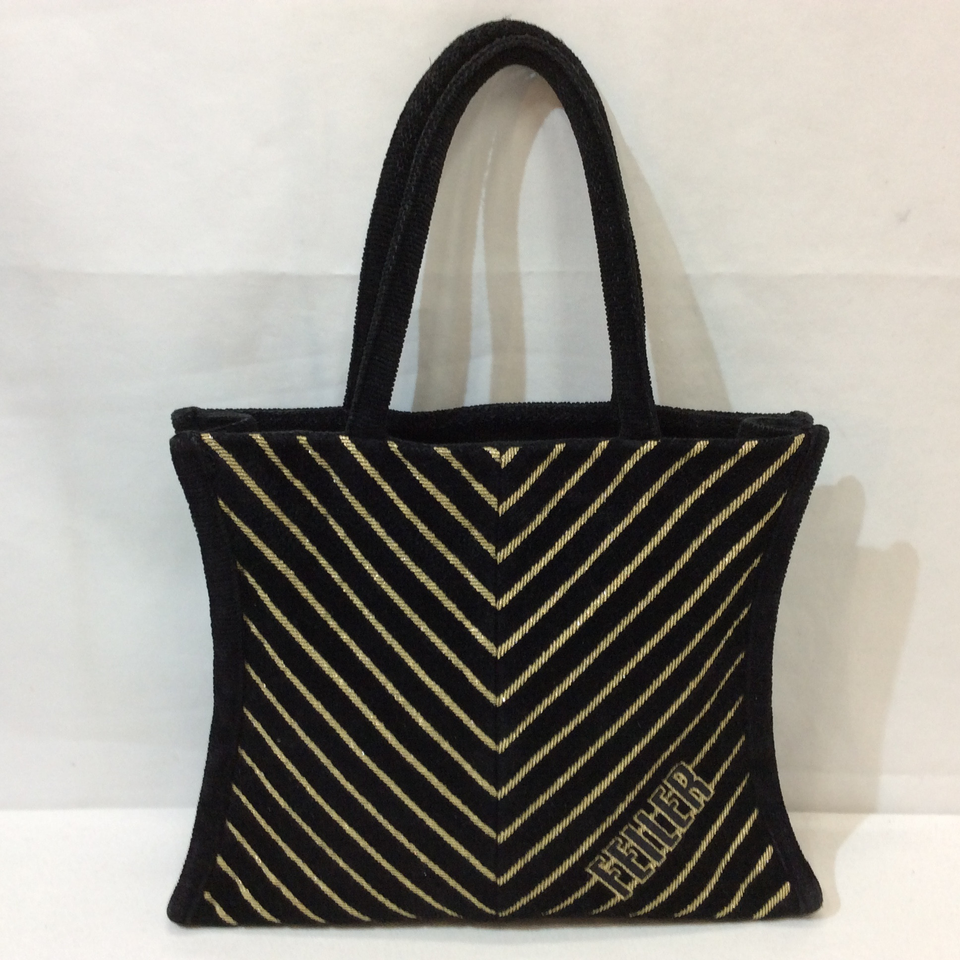 FEILER フェイラー トートバッグ ブラック×ゴールド