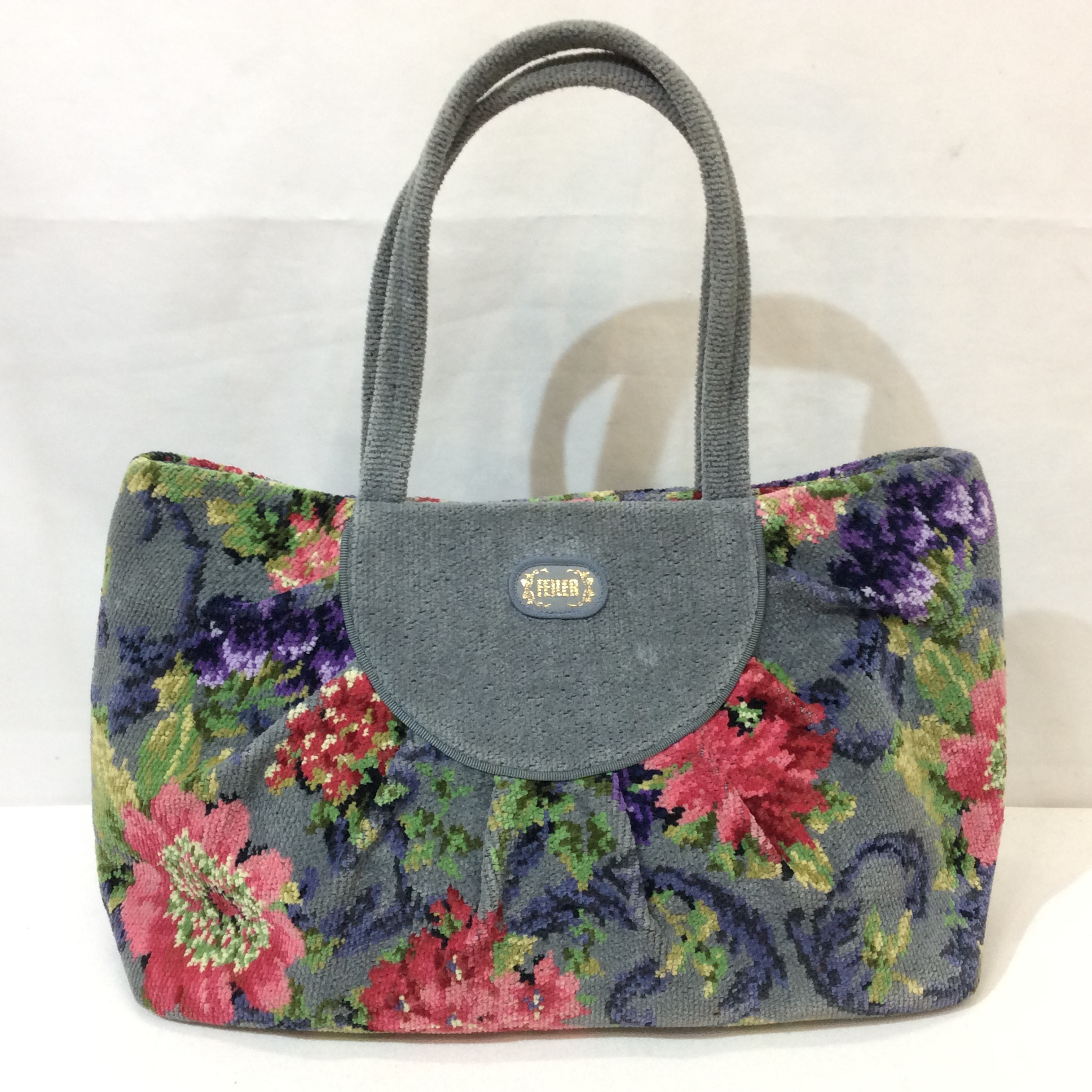FEILER フェイラー トートバッグ グレー 花柄 シュニール織