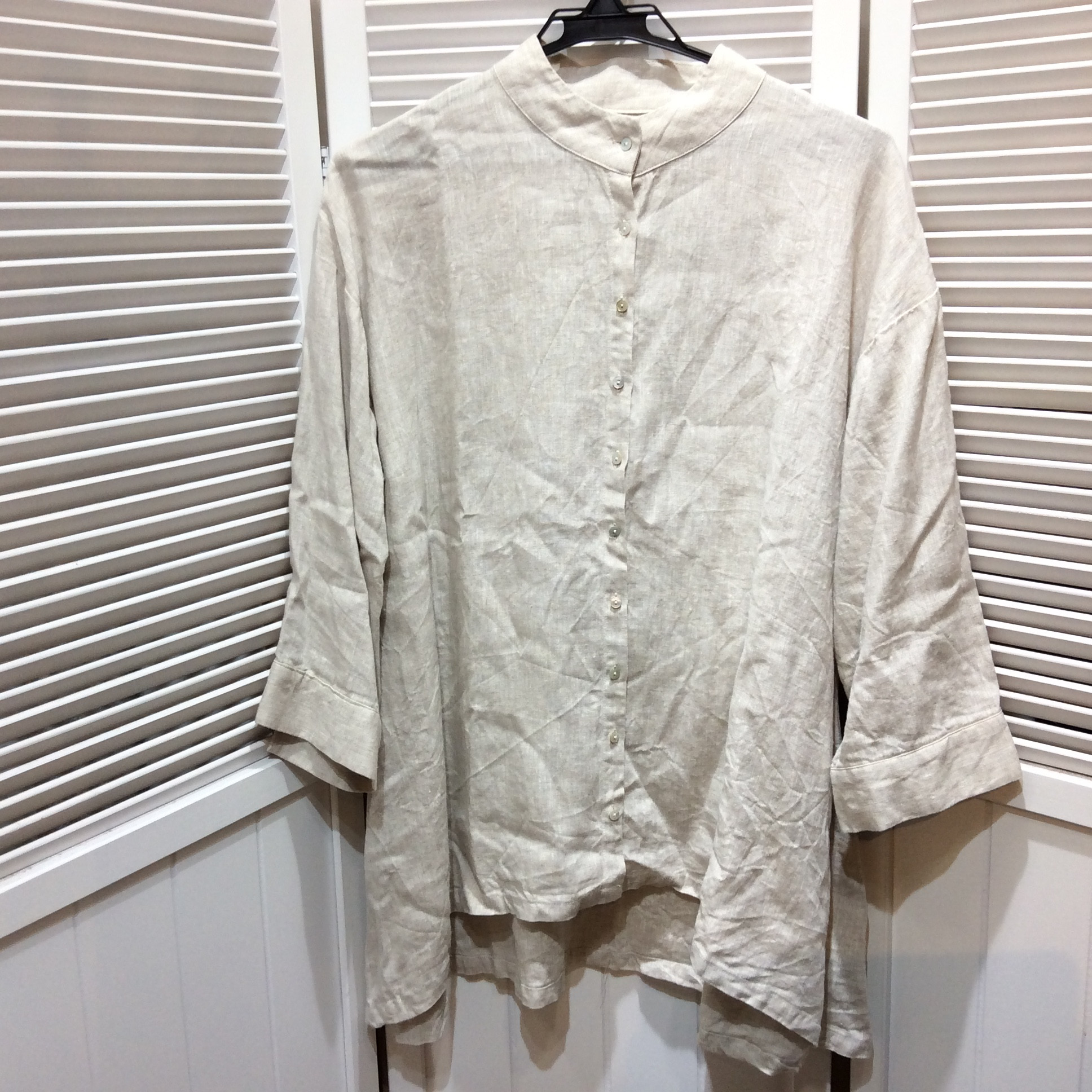 高島屋 Style Plus  麻オーバーブラウス M〜L  生成