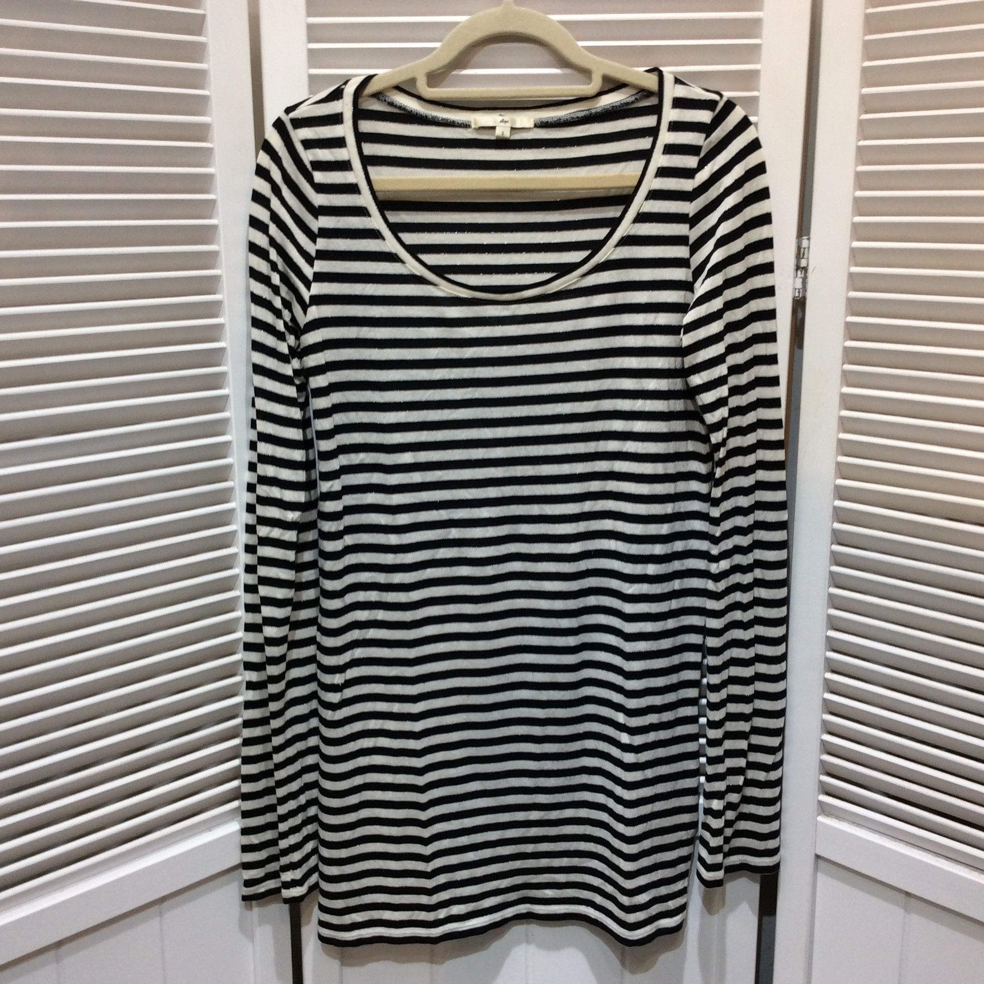 ships シップス 長袖カットソー S 白黒ボーダー