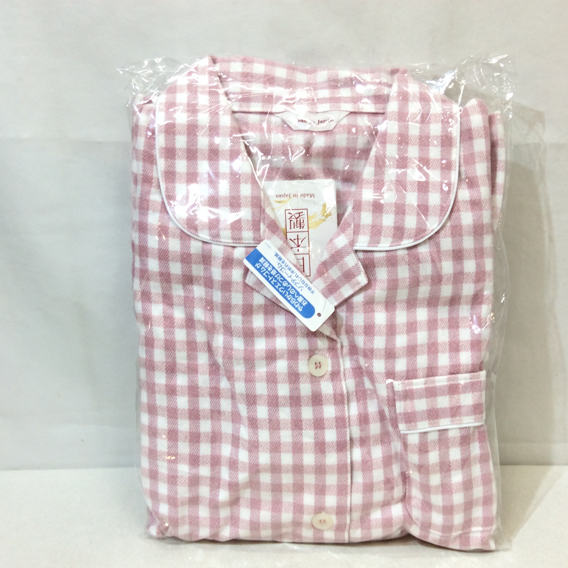 新品 日本製 長袖長ズボン  パジャマ  M ピンクチェック