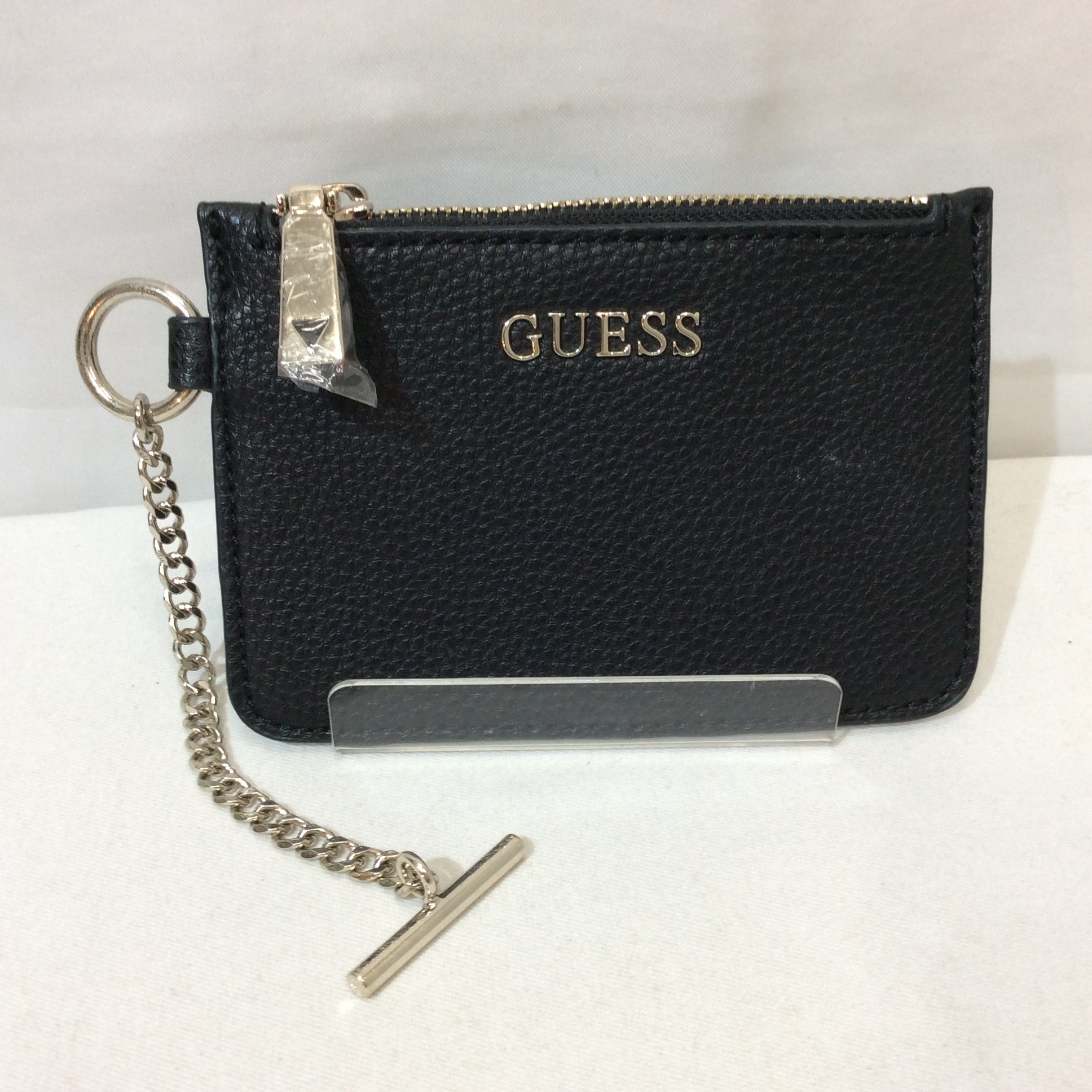 GUESS ゲス レザー マチなしポーチ ブラック