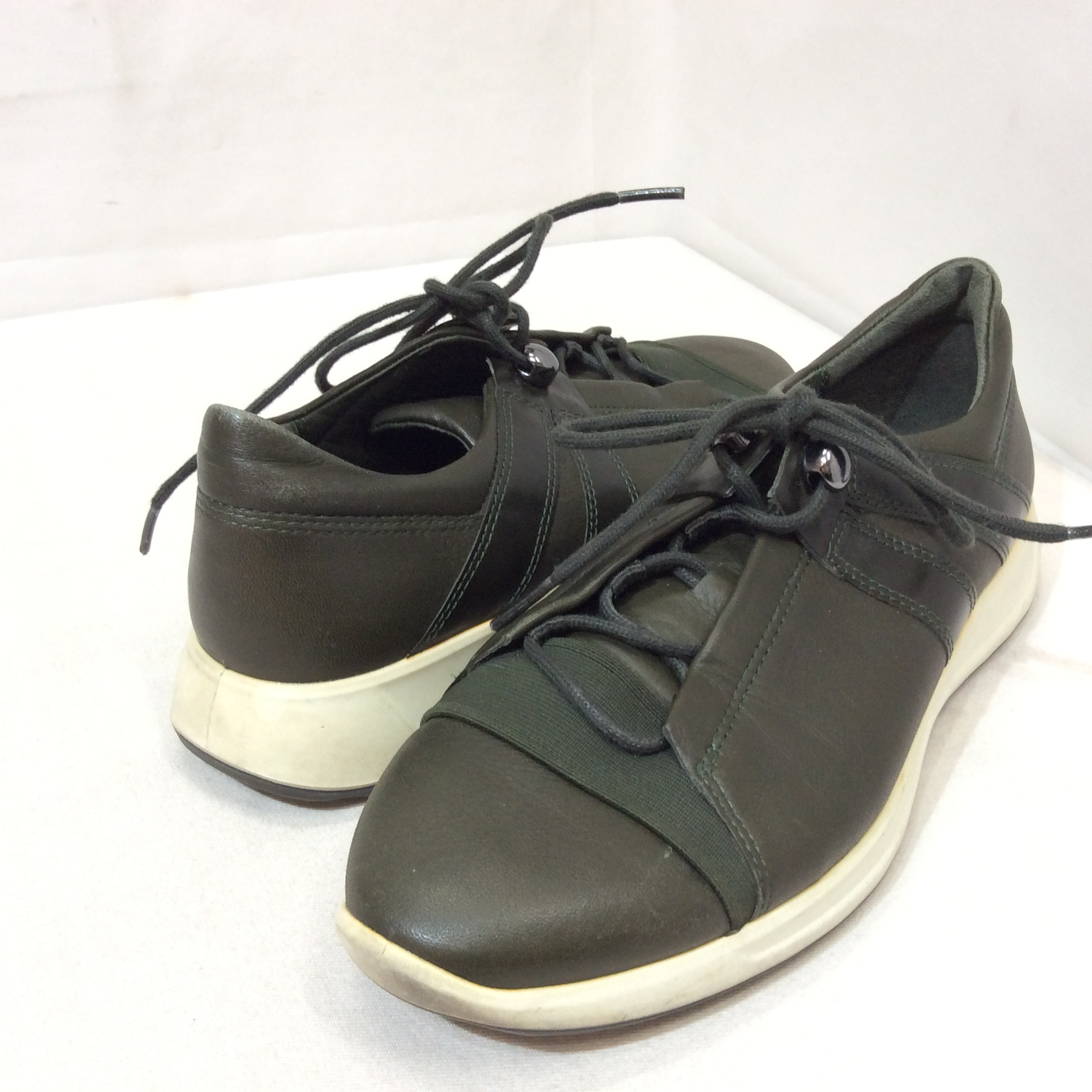 ecco エコー レザーシューズ  23.5cm  カーキ