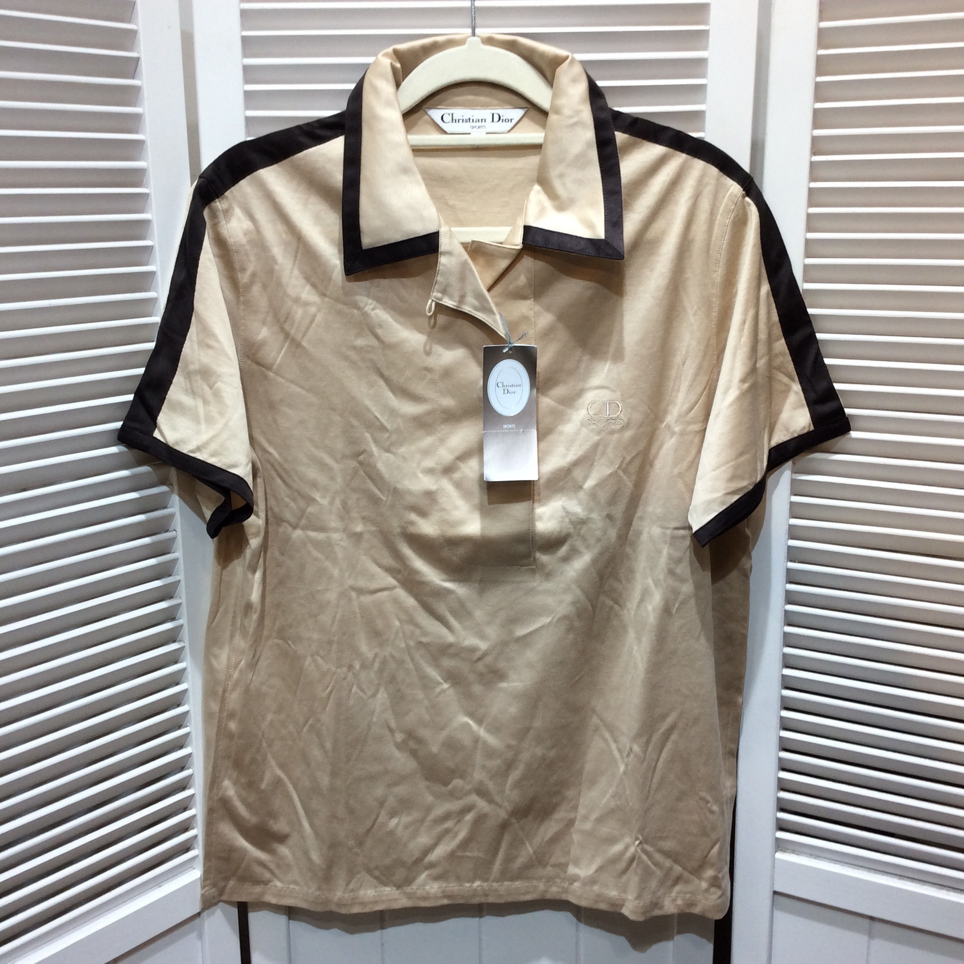 未使用☆Christian Dior SPORT クリスチャンディオール スポーツ 半袖シャツ M ベージュ ポロシャツ