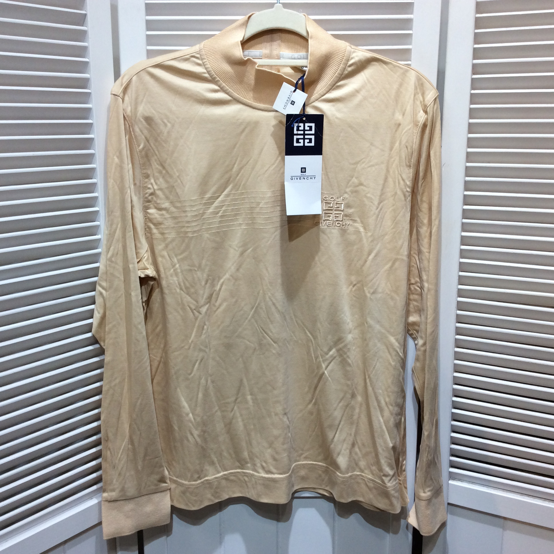 未使用☆GIVENCHY GOLF ジバンシー ゴルフ 長袖タートルシャツ L ベージュ系