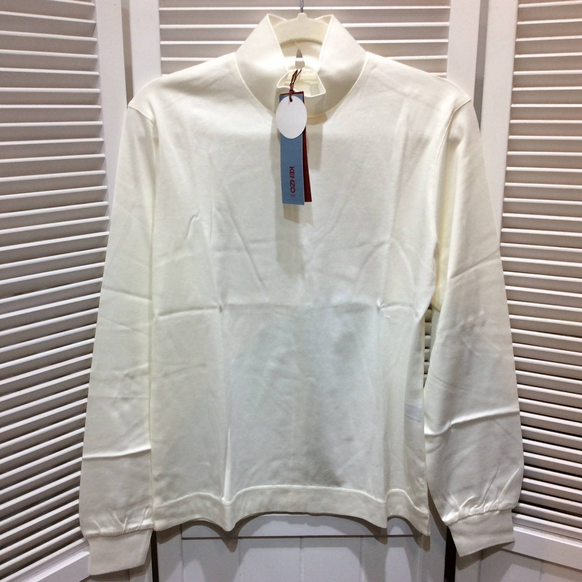 未使用☆KENZO GOLF ケンゾー ゴルフ 長袖タートルシャツ 1 オフホワイト系 UV＆汚れ防止