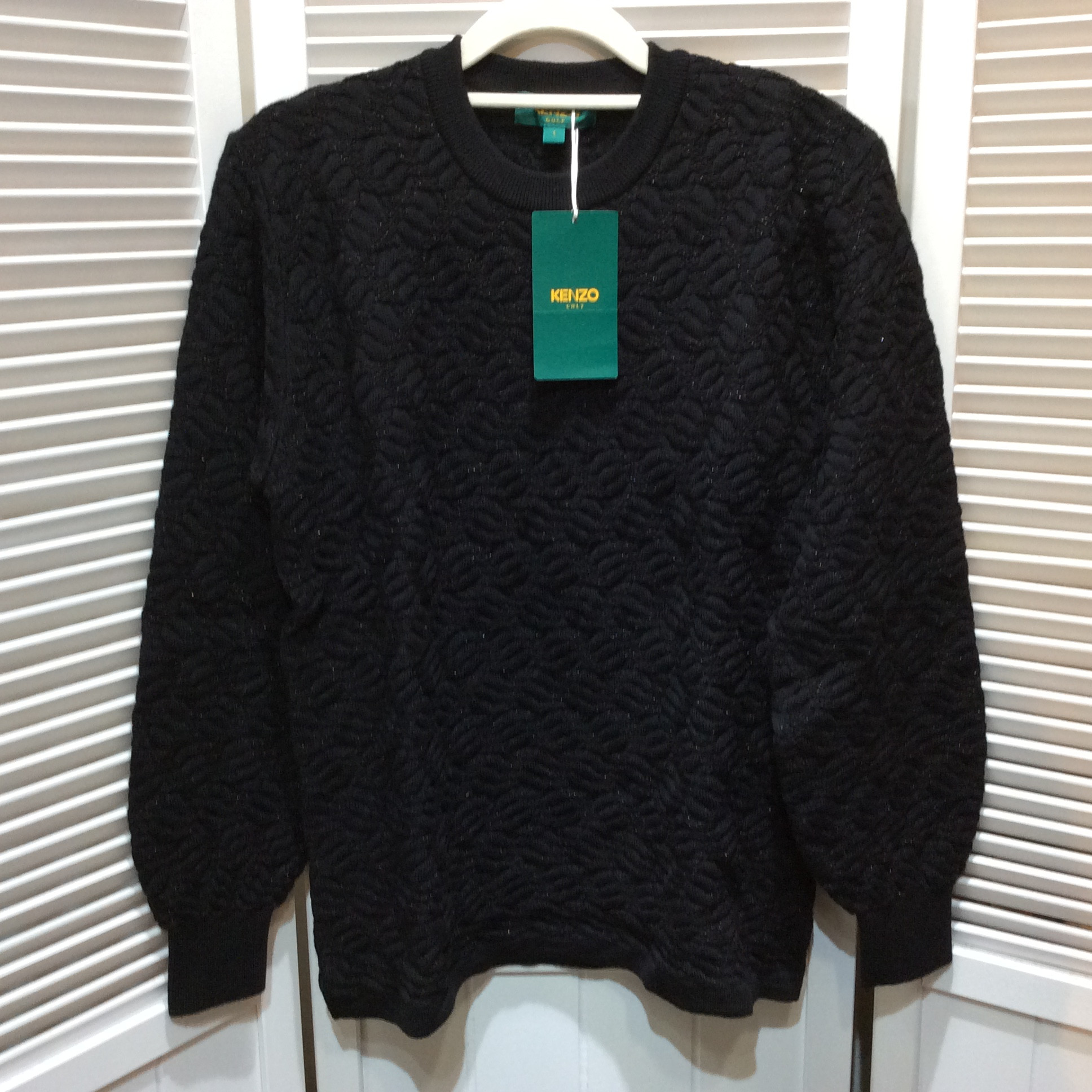 未使用☆KENZO GOLF ケンゾー ゴルフ 長袖セーター 1 ブラック×ラメ