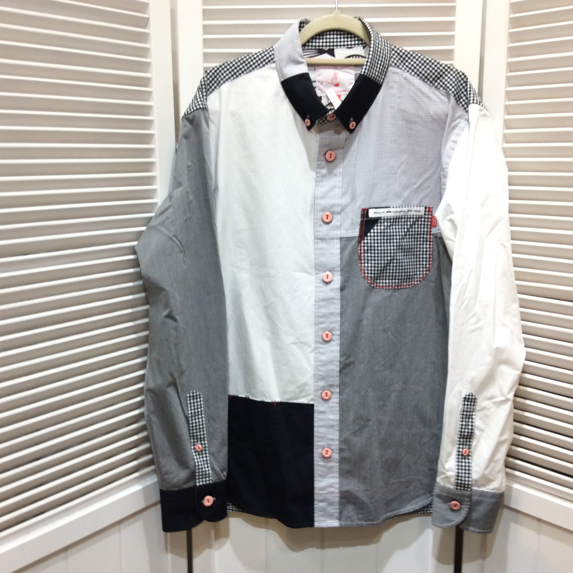 1回使用 河谷シャツ KAWATANI SHIRT 長袖ボタンダウン シャツ S チェック柄 美品