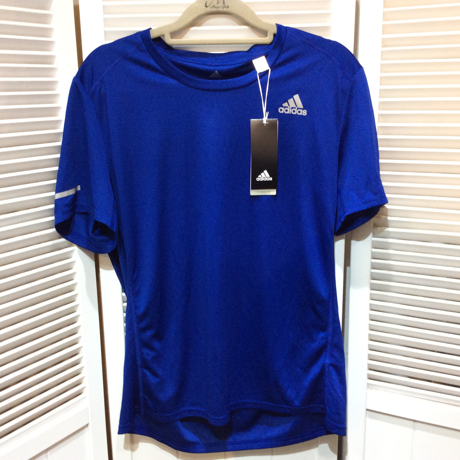 未使用☆adidas アディダス メンズ Tシャツ M ブルー ENERGY RUNNING ランニング