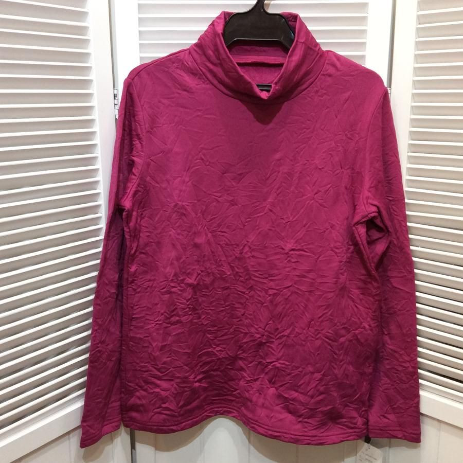 新品☆T'S COLLECTION 婦人 長袖タートルカットソー M パープル系