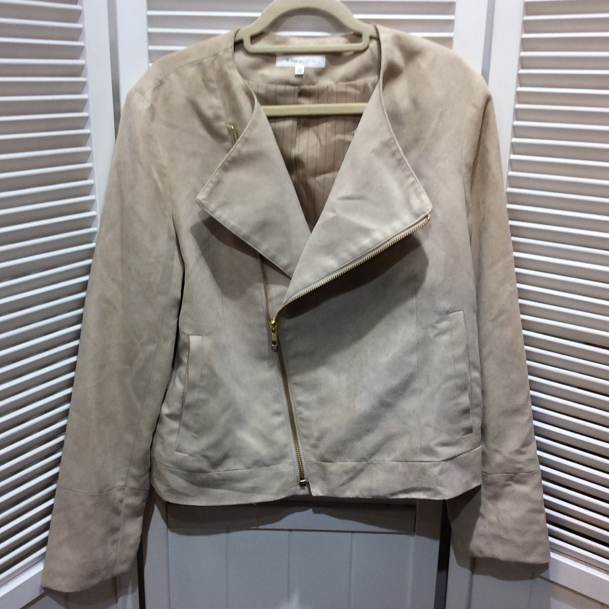 THE SHOP TK フェイクスエードジャケット M ベージュ系