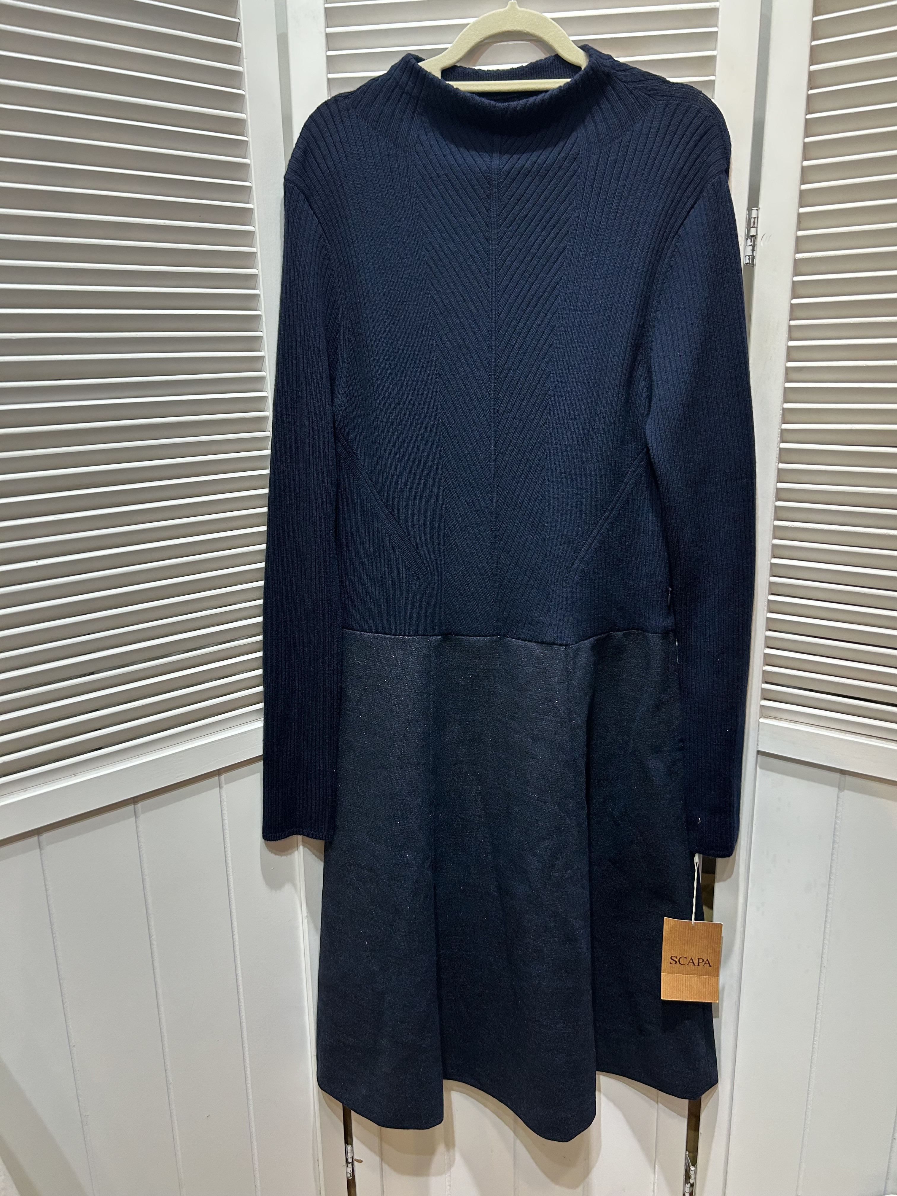 未使用　SCAPA ニットワンピース 38 ネイビー