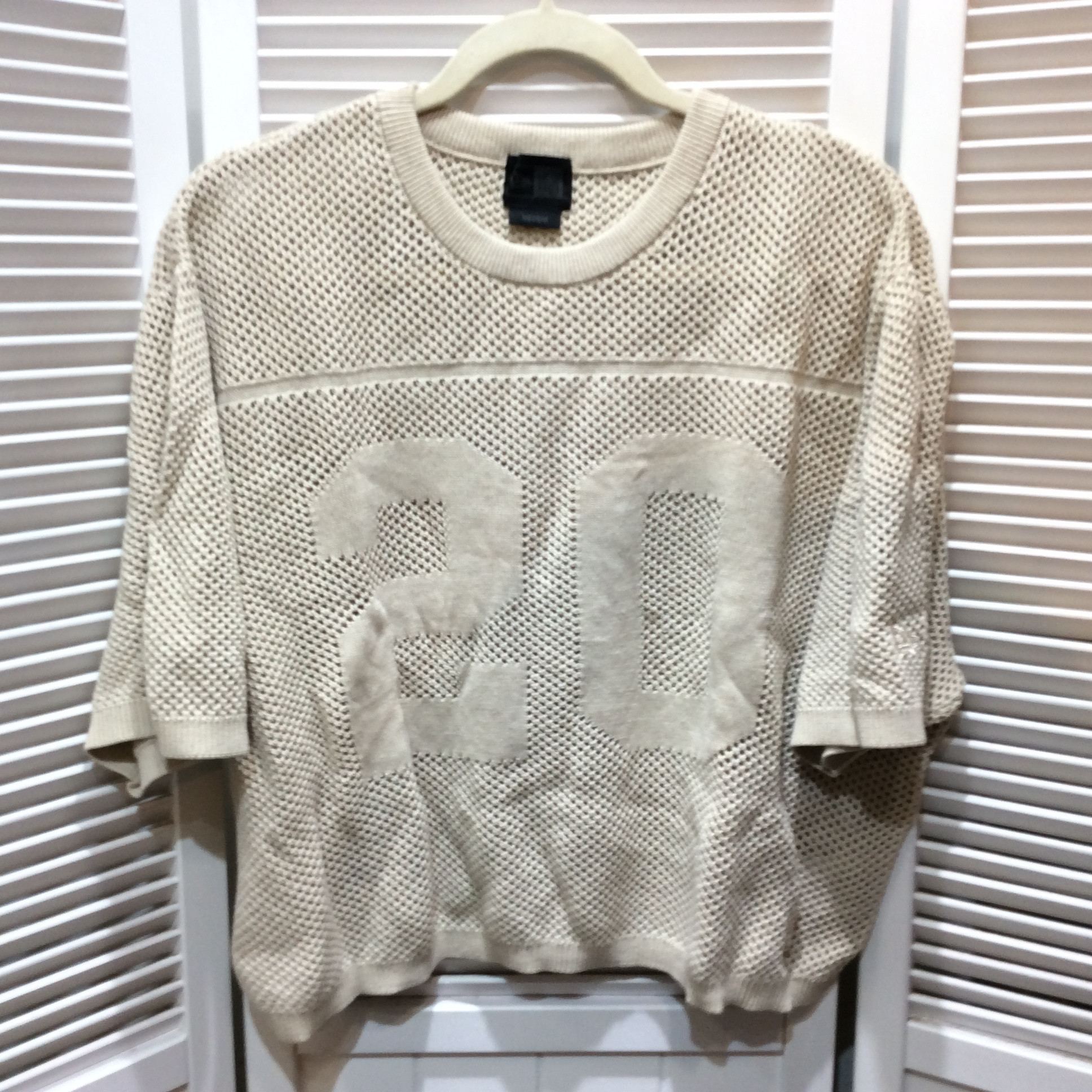 未使用☆NEW ERA ニューエラ ウィメンズ 半袖 フットボール ニットシャツ BLACK LABEL SS26 アイボリー M