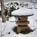 開園前の雪景色
