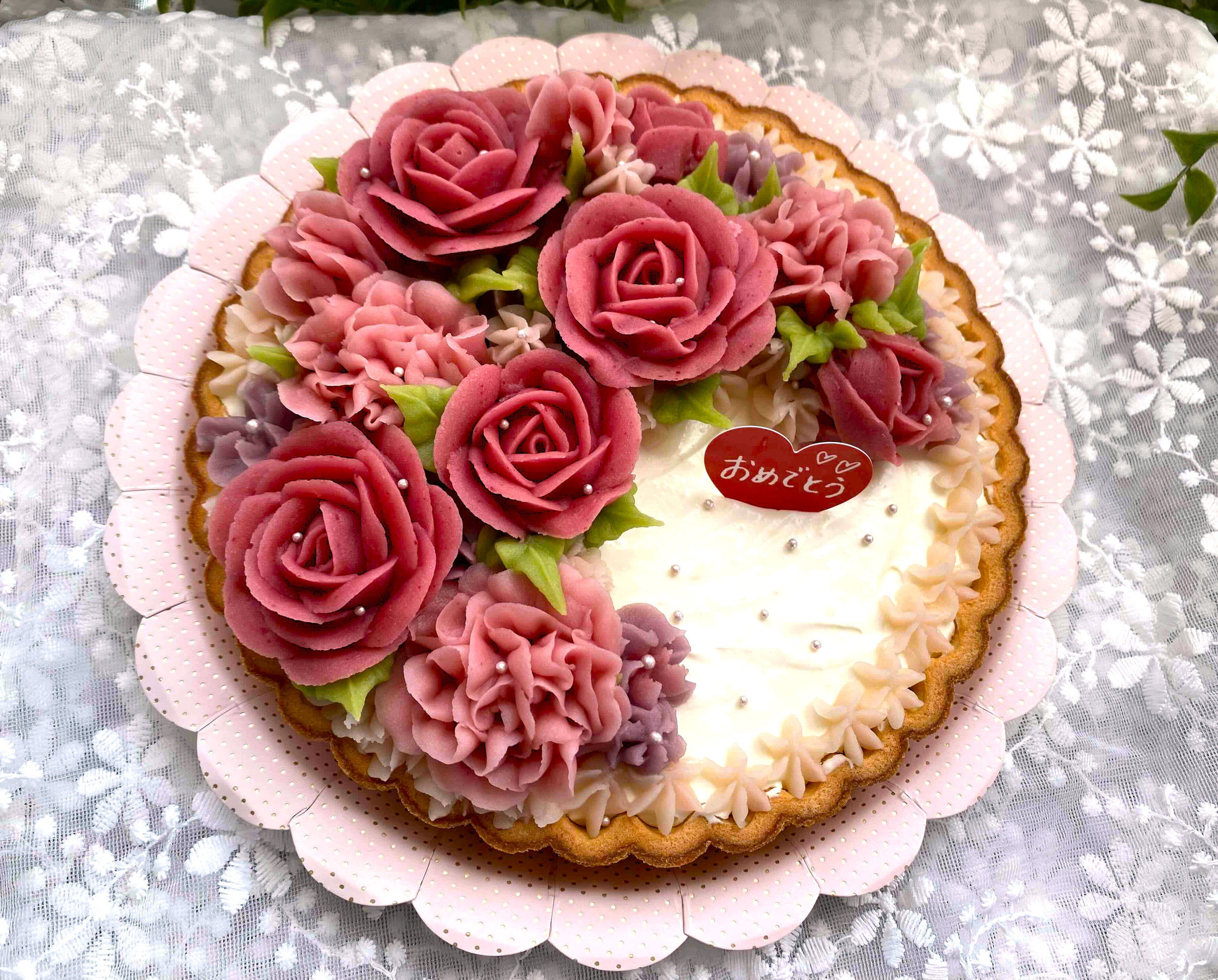 チーズケーキタルト（餡フラワー）