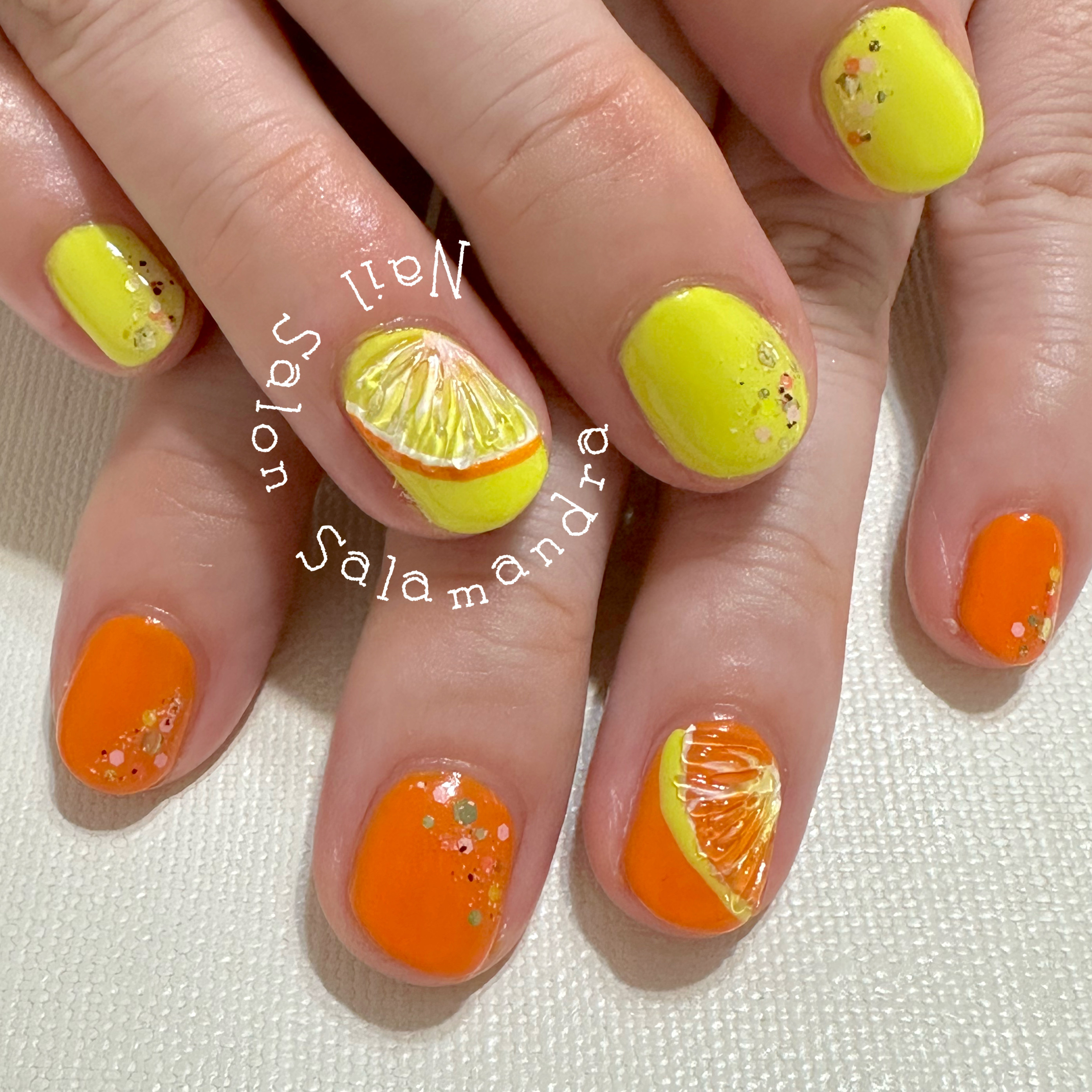 夏の柑橘系ネイル