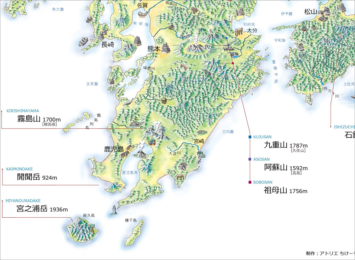 Maps Of 100 Mountains アトリエ ちけーず 地景図