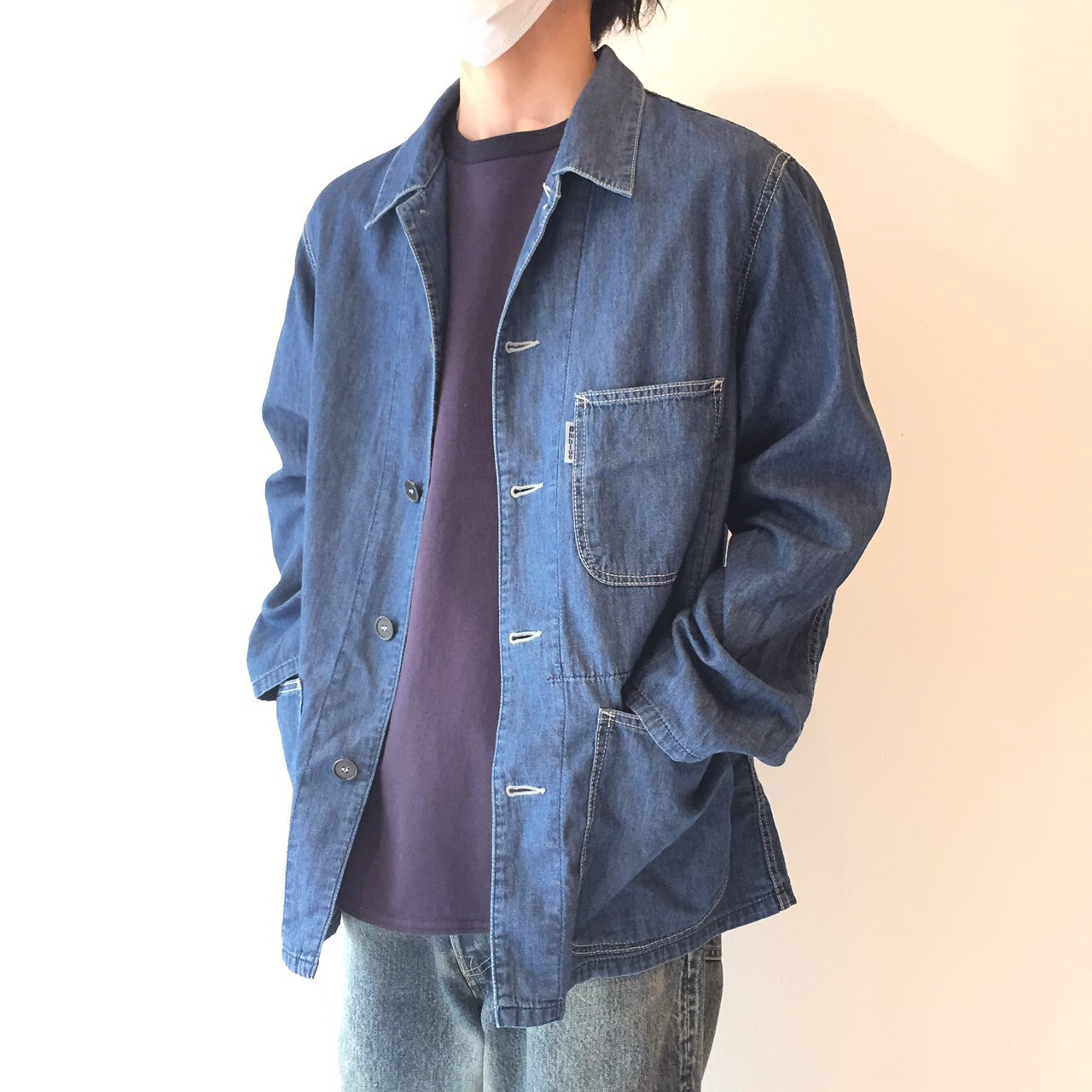 SALE】6ozオーガニックデニムコンフィーカバーオールシャツジャケット