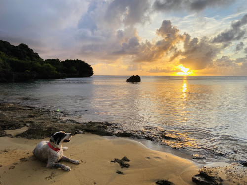 シークレットビーチの夕日