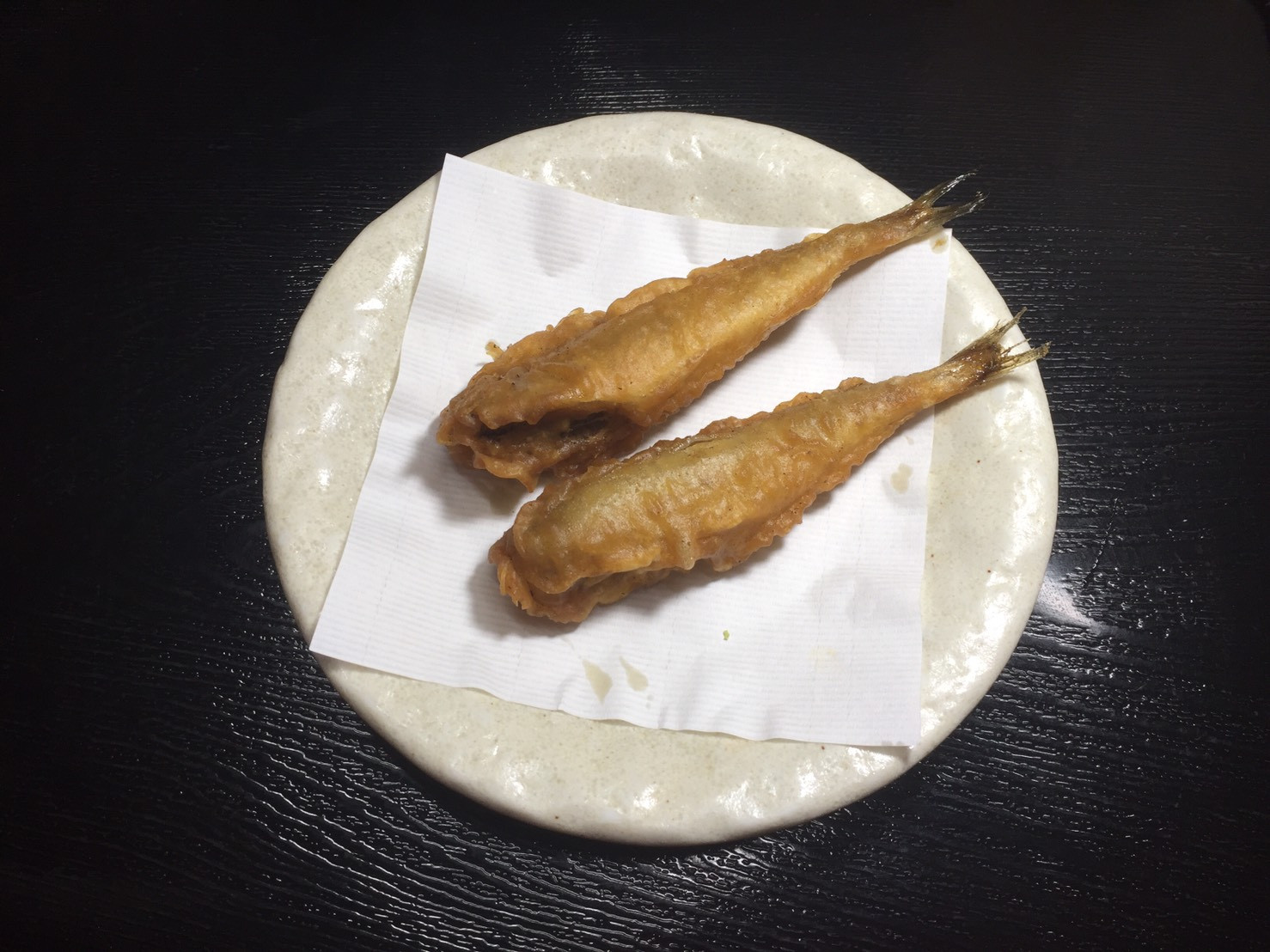 氷下魚（こまい）の天ぷら入りました‼️