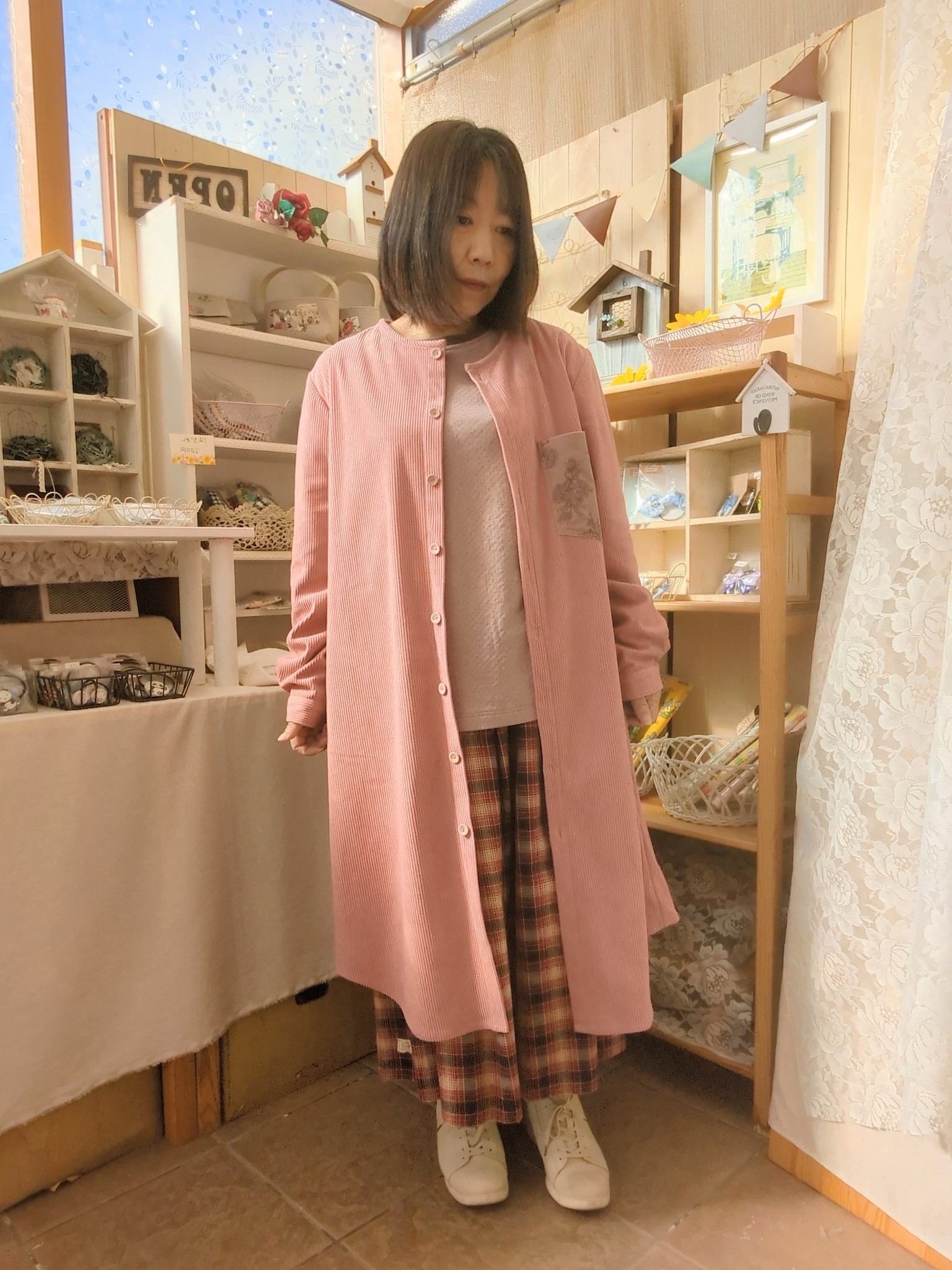 コーデュロイ* シャツワンピース