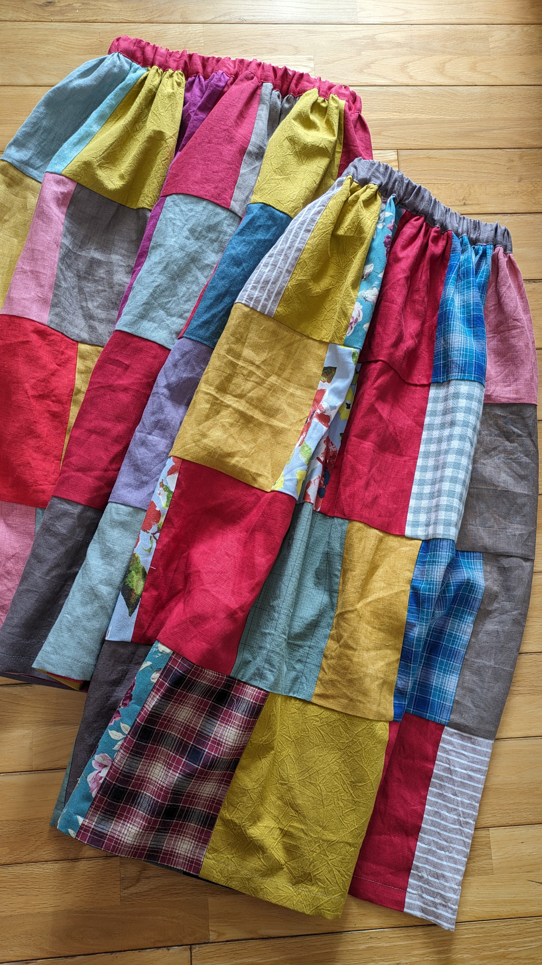 パッチワークのスカート出来上がりました