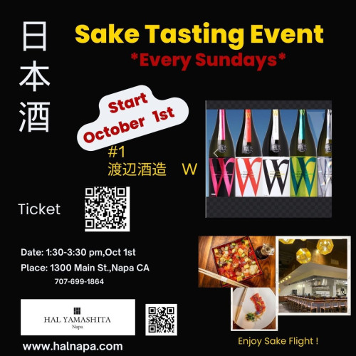 Sake Tasting Event starting from October 1st,every Sundays
