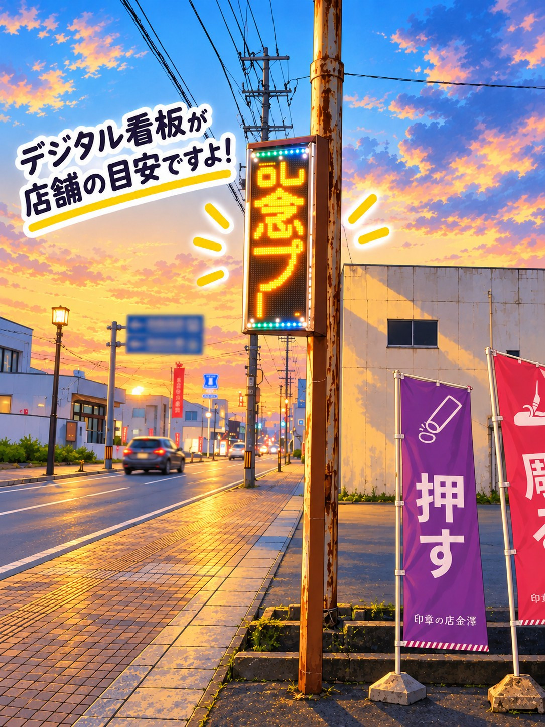デジタル看板が目安ですよ！