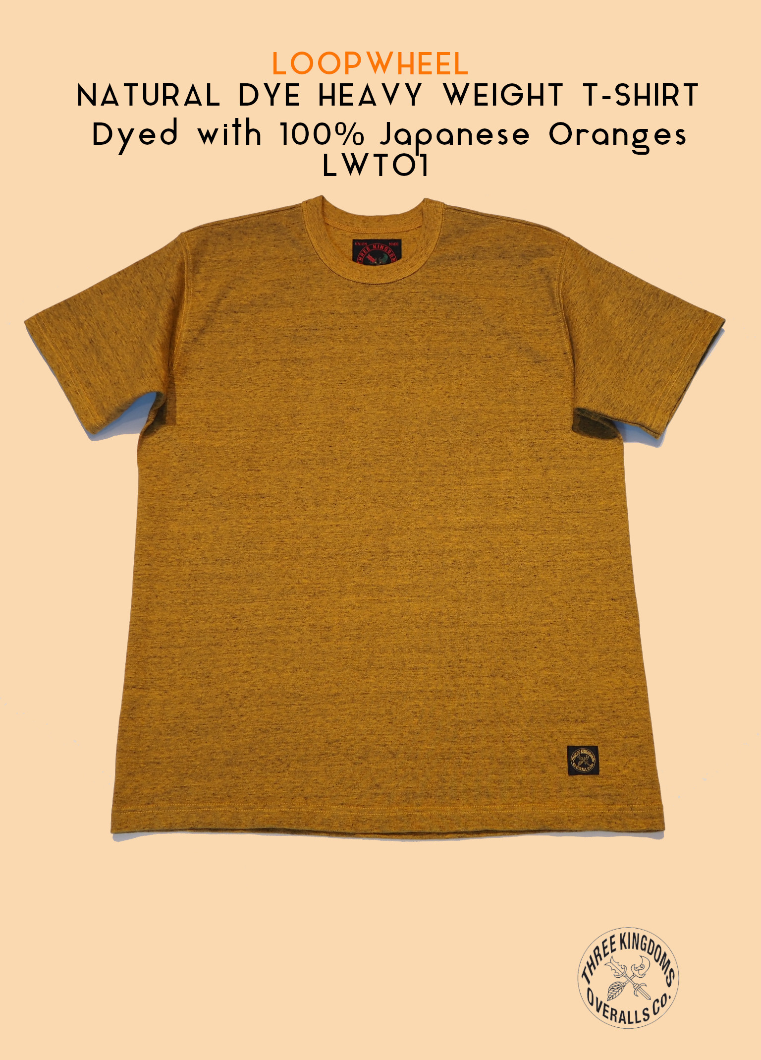 LWTO1 LOOPWHEEL NATURAL DYE HEAVY WEIGHT T-Shirt（Japanese Orange）公式オンラインショップにて販売開始📣📣📣。