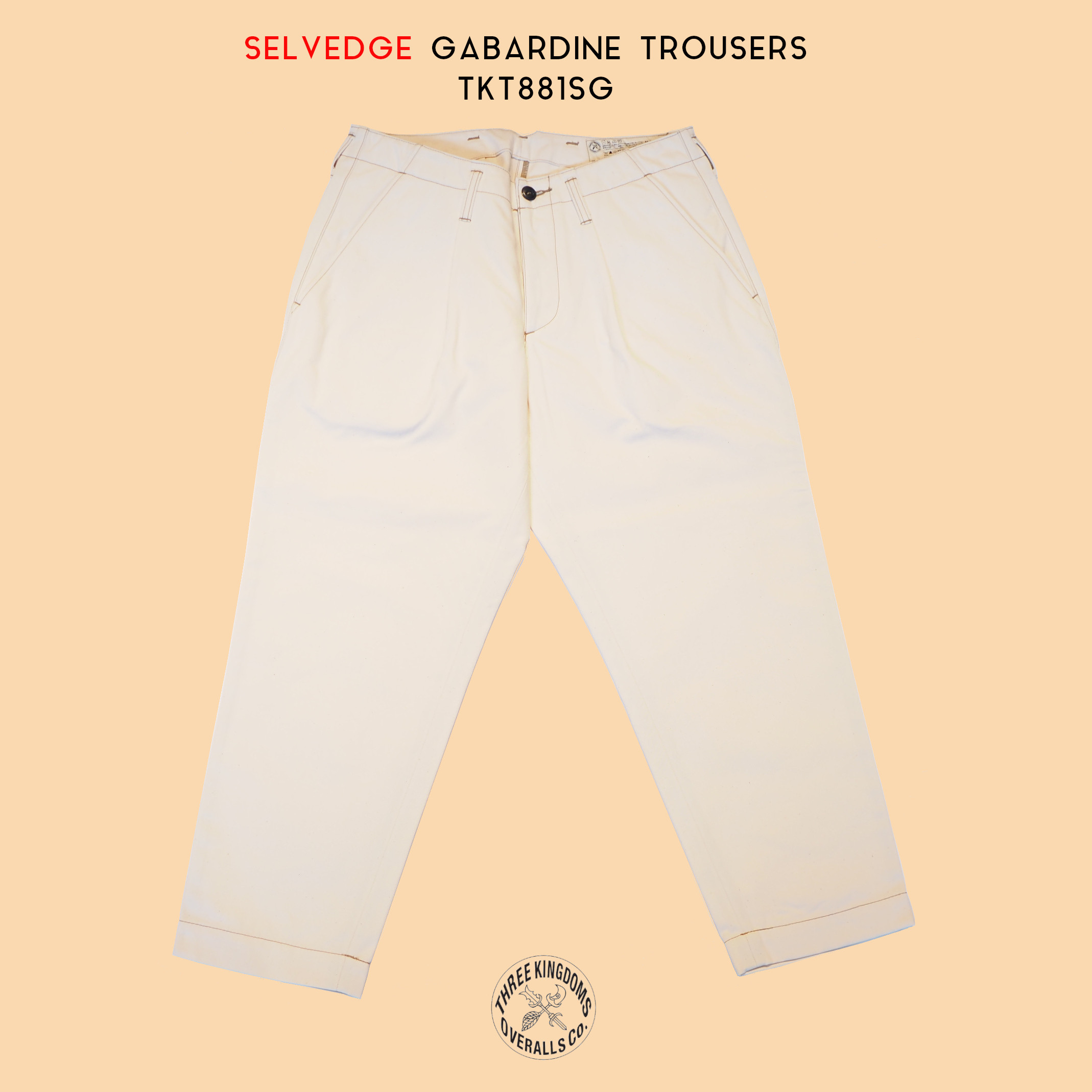 Selvedge Gabardine Trousers TKT881SGは公式オンラインショップにて販売開始📣📣📣👏👏👏。