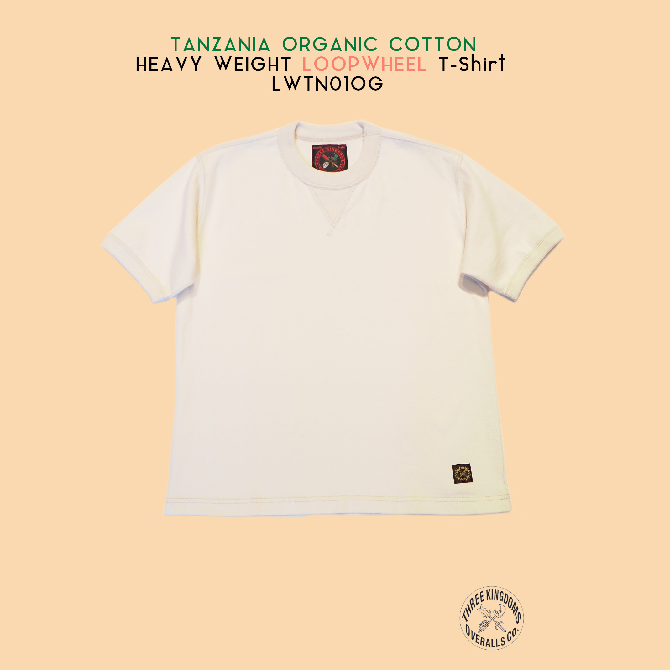 タンザニアオーガニックコットンヘビーウェイト吊り編みTシャツLWTN01OGは公式オンラインショップにて販売開始👏👏👏。