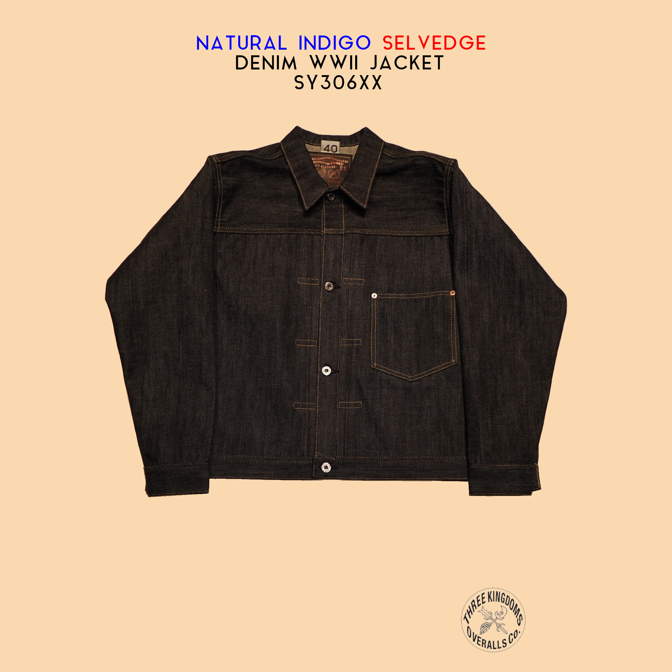 天然藍染セルビッチデニム大戦ジャケットSY306XX公式オンラインショップにて販売開始📣📣📣。