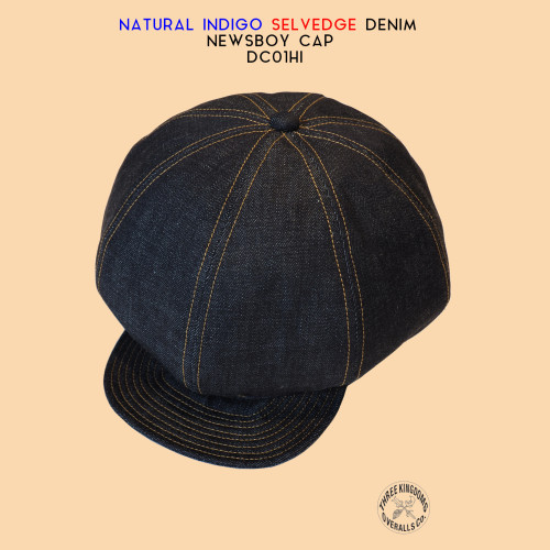 天然藍染セルビッチデニムニュースボーイキャップDC01HI公式オンラインショップにて販売開始📣📣📣。