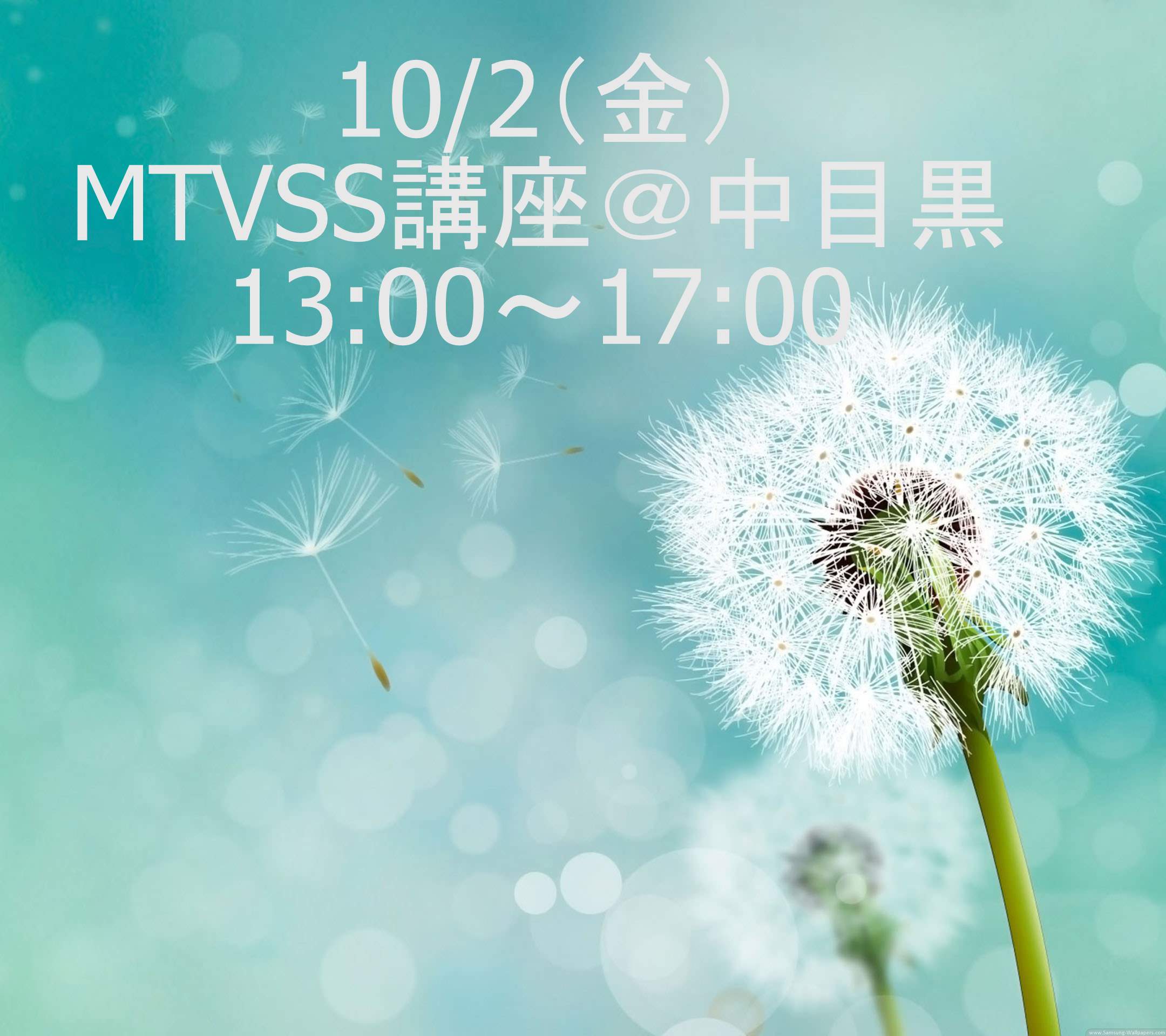 10/2（金）MTVSS講座13：00～17：00