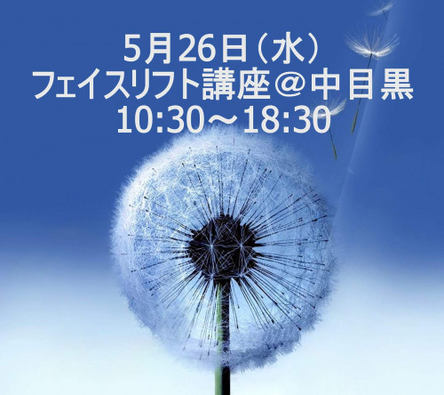 5月21日（金）フェイスリフト講座　10:30～18:30