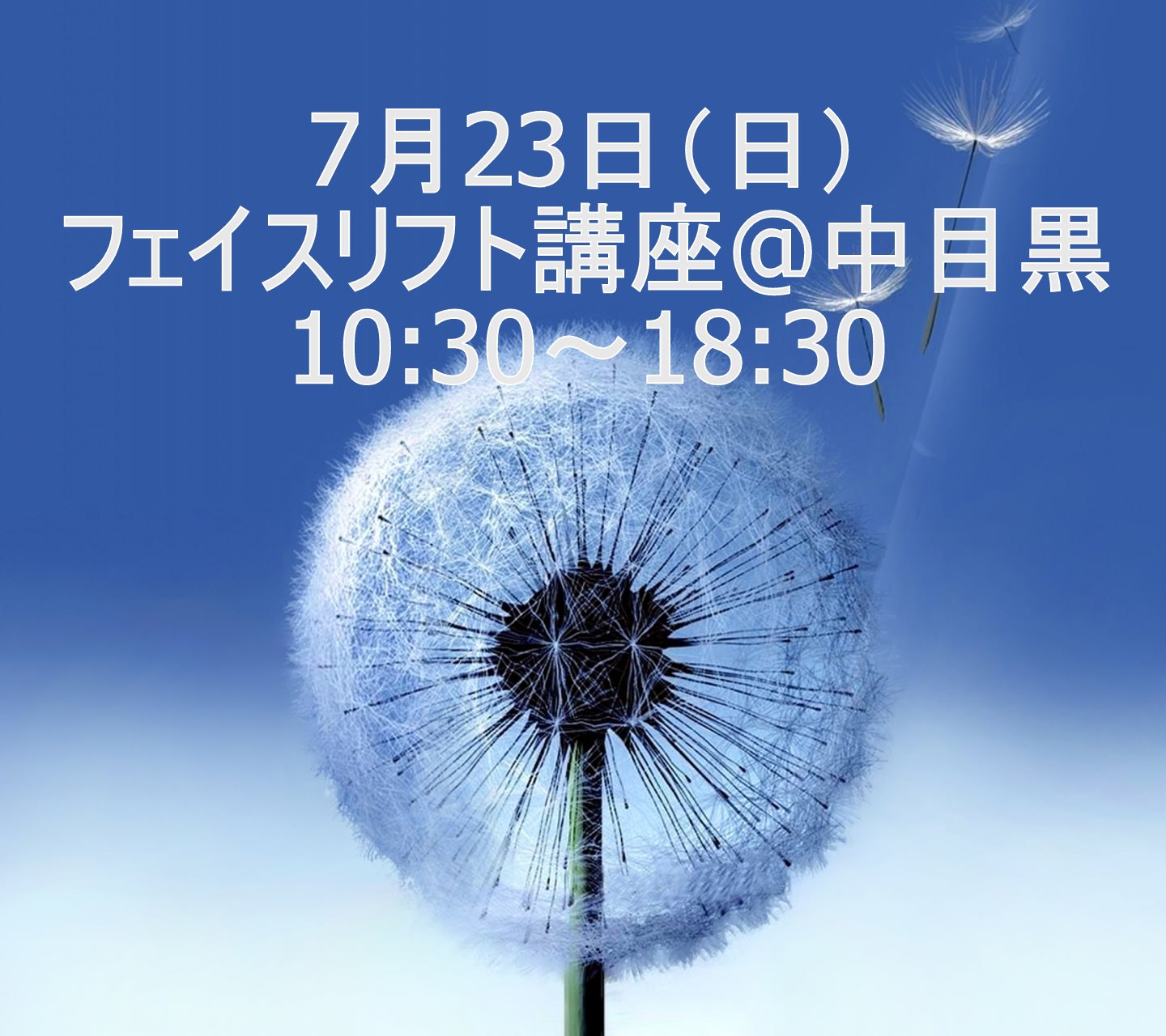 フェイスリフト講座　10:30～18:30