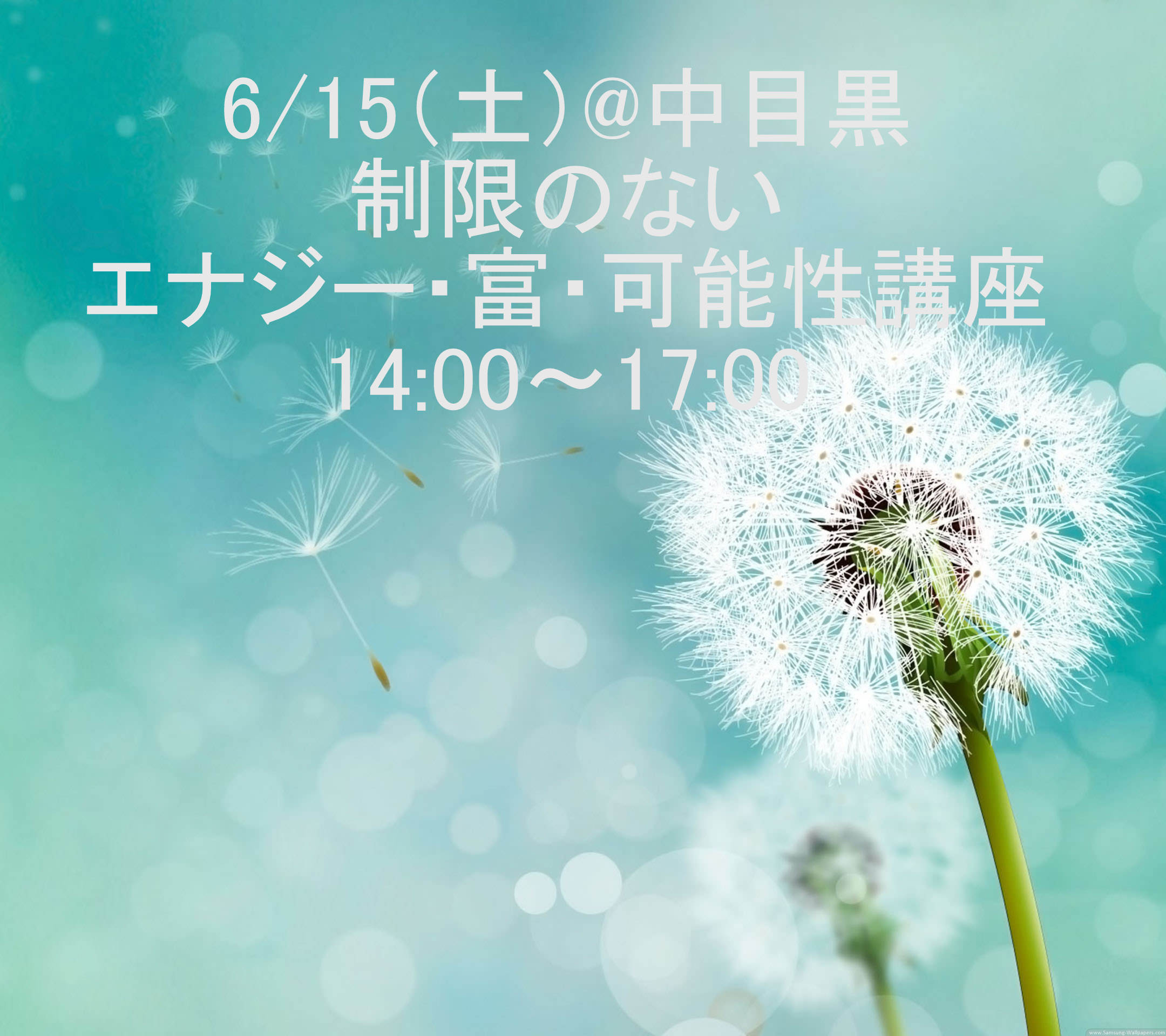 制限のないエナジー・富・可能性講座 14:00～17:00