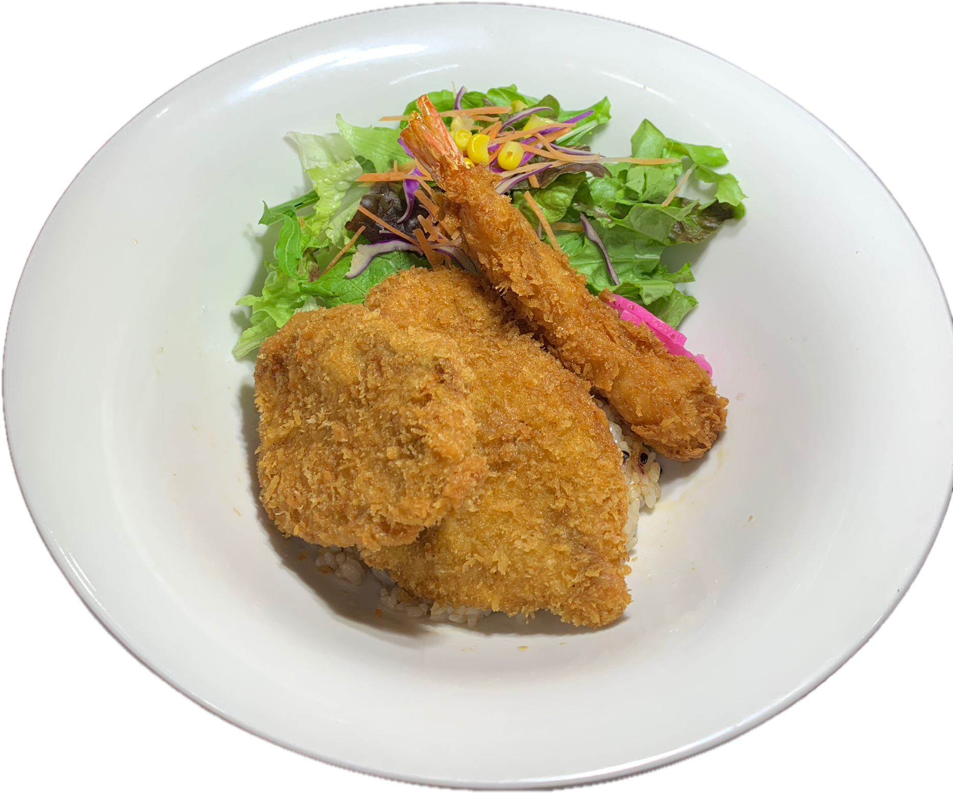 タレカツエビフライ丼