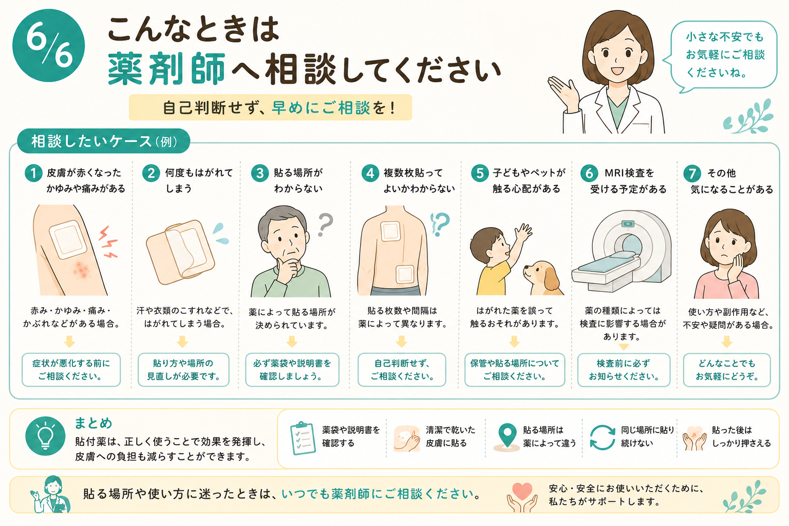 貼付薬で困ったときは薬剤師へ相談