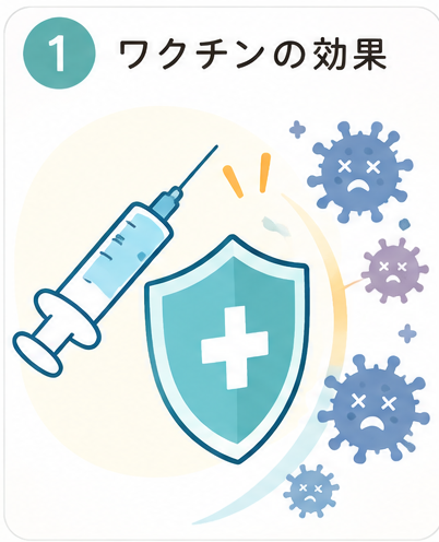 インフルエンザワクチンの効果を示すイラスト