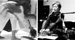 「ochoco × 山田麻子 即興コラボレーション」 ochoco(歌、声、ギター、エフェクター、他)  山田麻子(書)