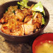 とり丼  Tori Don Gegrilltes Hähnchenfleisch mit Teriyaki Sauce auf Reis mit Suppe  (A,L)  EUR13.80