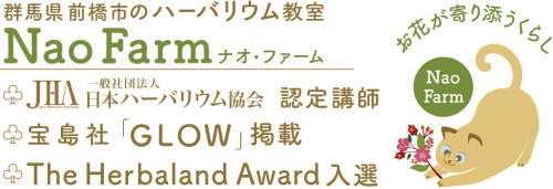 群馬県前橋市ハーバリウムサロンNao Farm
❀JHA認定講師
❀雑誌GLOW掲載サロン