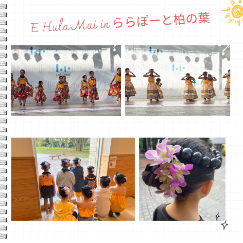 10/13日曜E Hula Mai inららぽーと柏の葉に幼児・小学生フラダンスで出演しました^_^