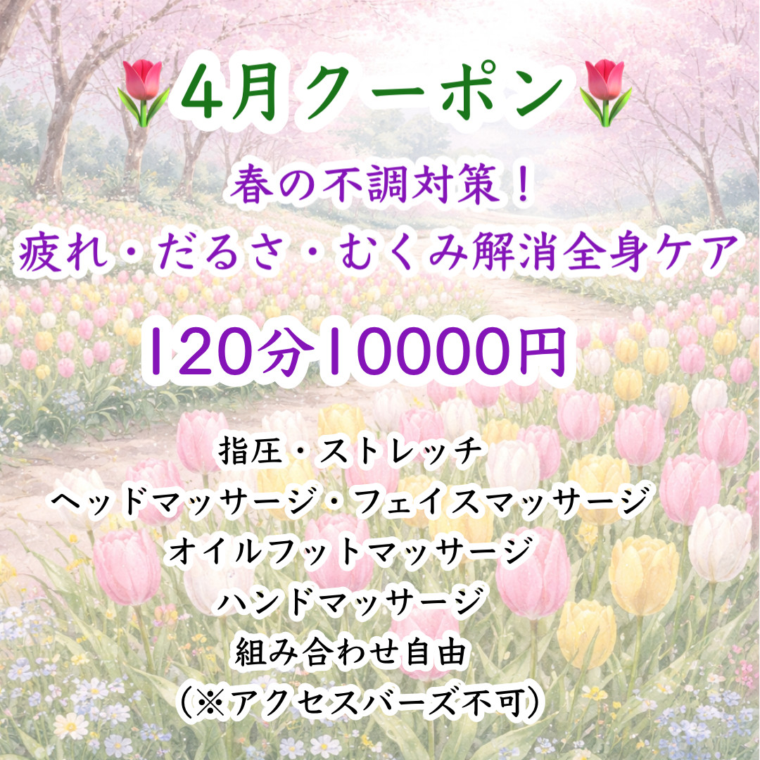 今月のクーポンと施術について