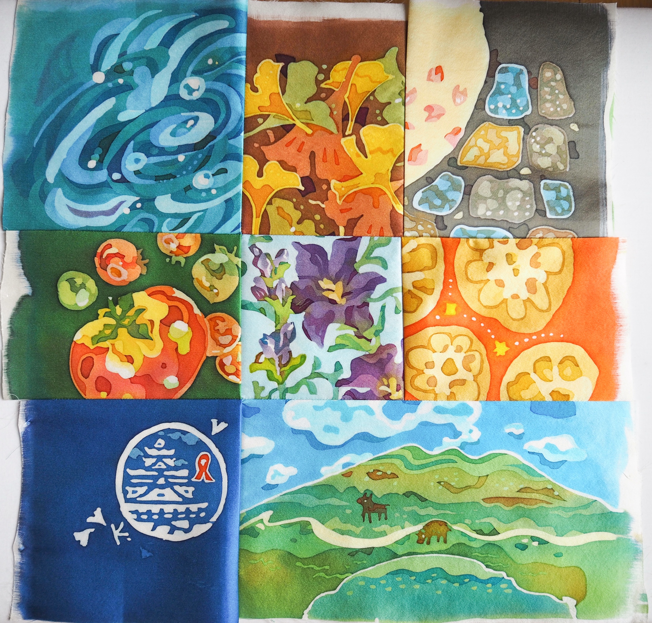 絵　染め物 Portfolio > 染めたものたち/Dyeing works - 味噌天神染物店✂