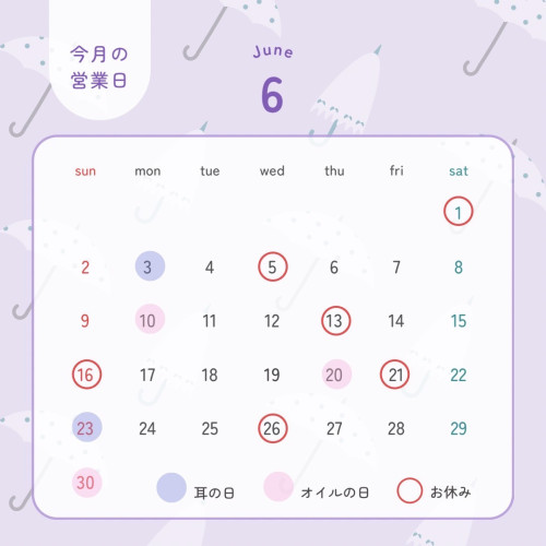 6月店休日